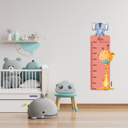 Children’s Measuring with Name Textile Wall Sticker – Safari 2