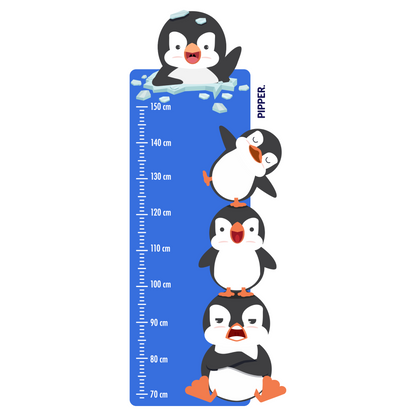 Children’s Measuring Textile Wall Sticker – Happy Penguins