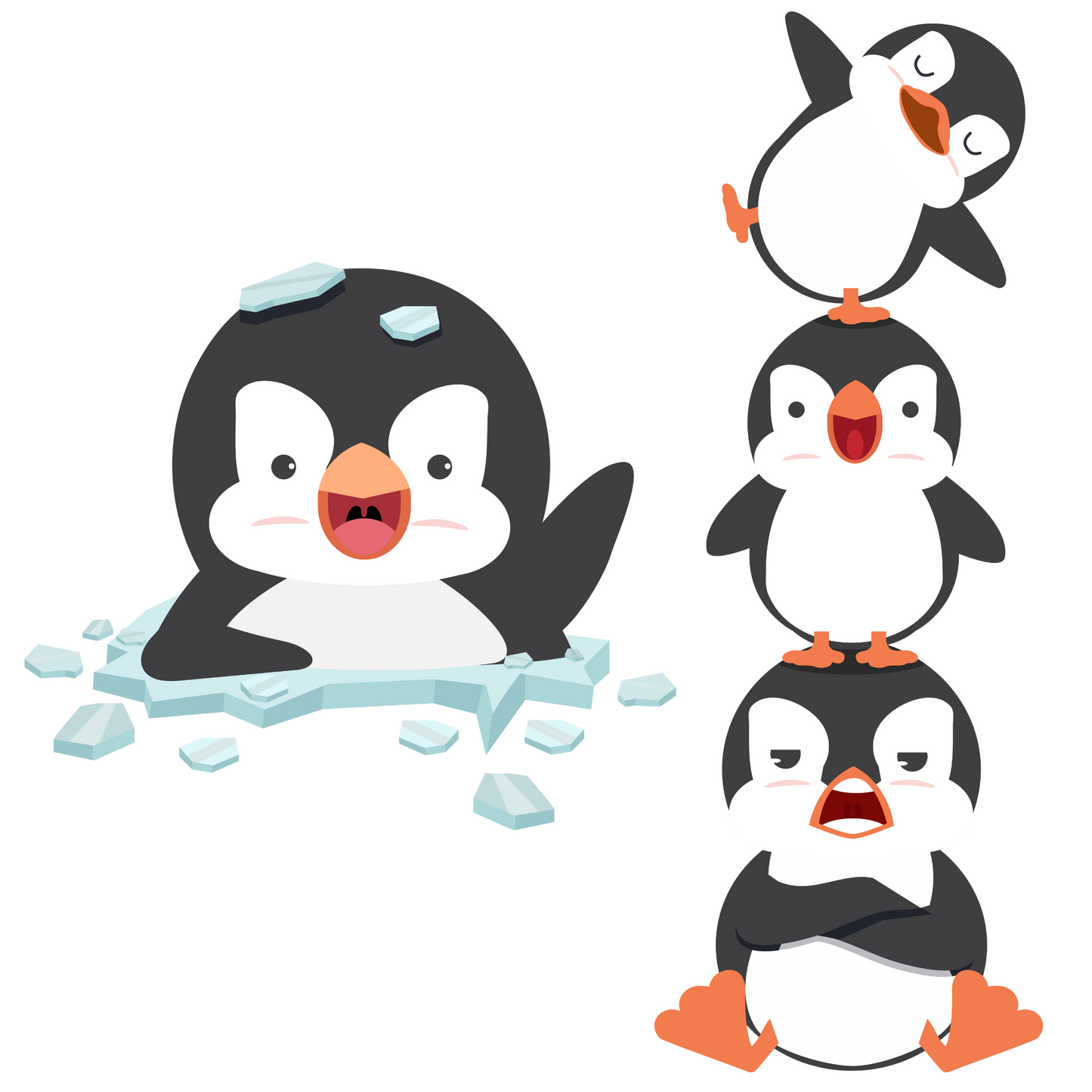 Children’s Measuring Textile Wall Sticker – Happy Penguins