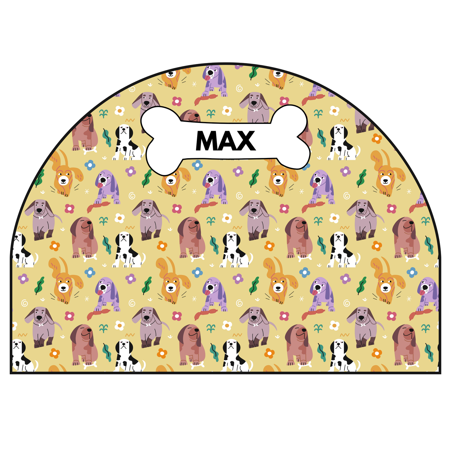 Protective Textile Wall Sticker – Arch – Colorful Dogs