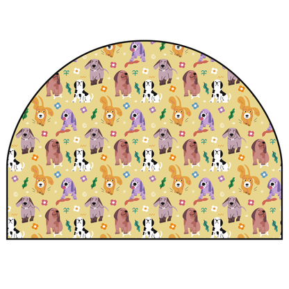 Protective Textile Wall Sticker – Arch – Colorful Dogs