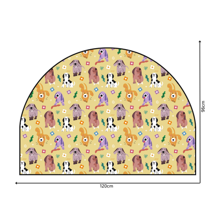 Protective Textile Wall Sticker – Arch – Colorful Dogs