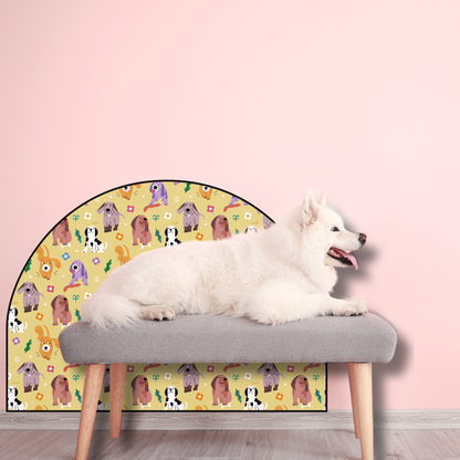 Protective Textile Wall Sticker – Arch – Colorful Dogs