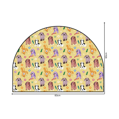 Protective Textile Wall Sticker – Arch – Colorful Dogs