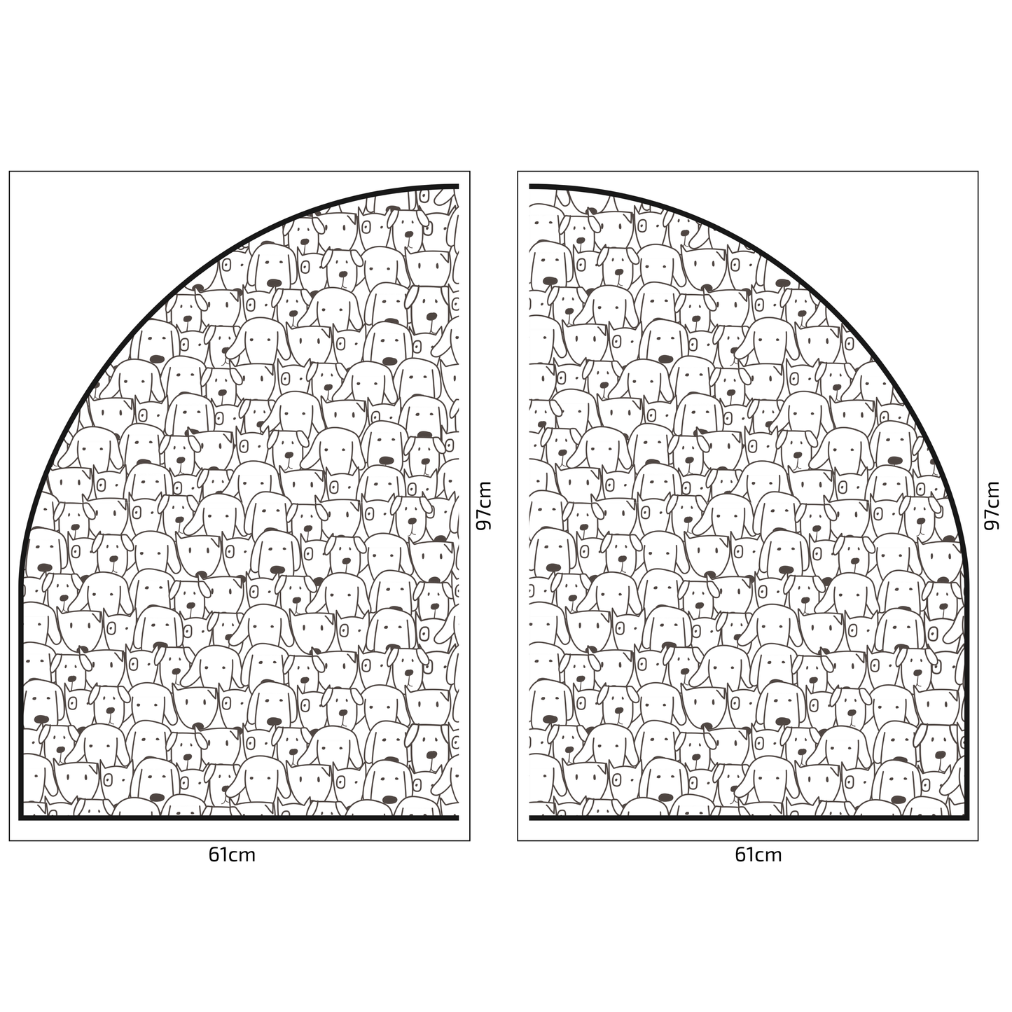 Protective Textile Wall Sticker – Arch – Dogs
