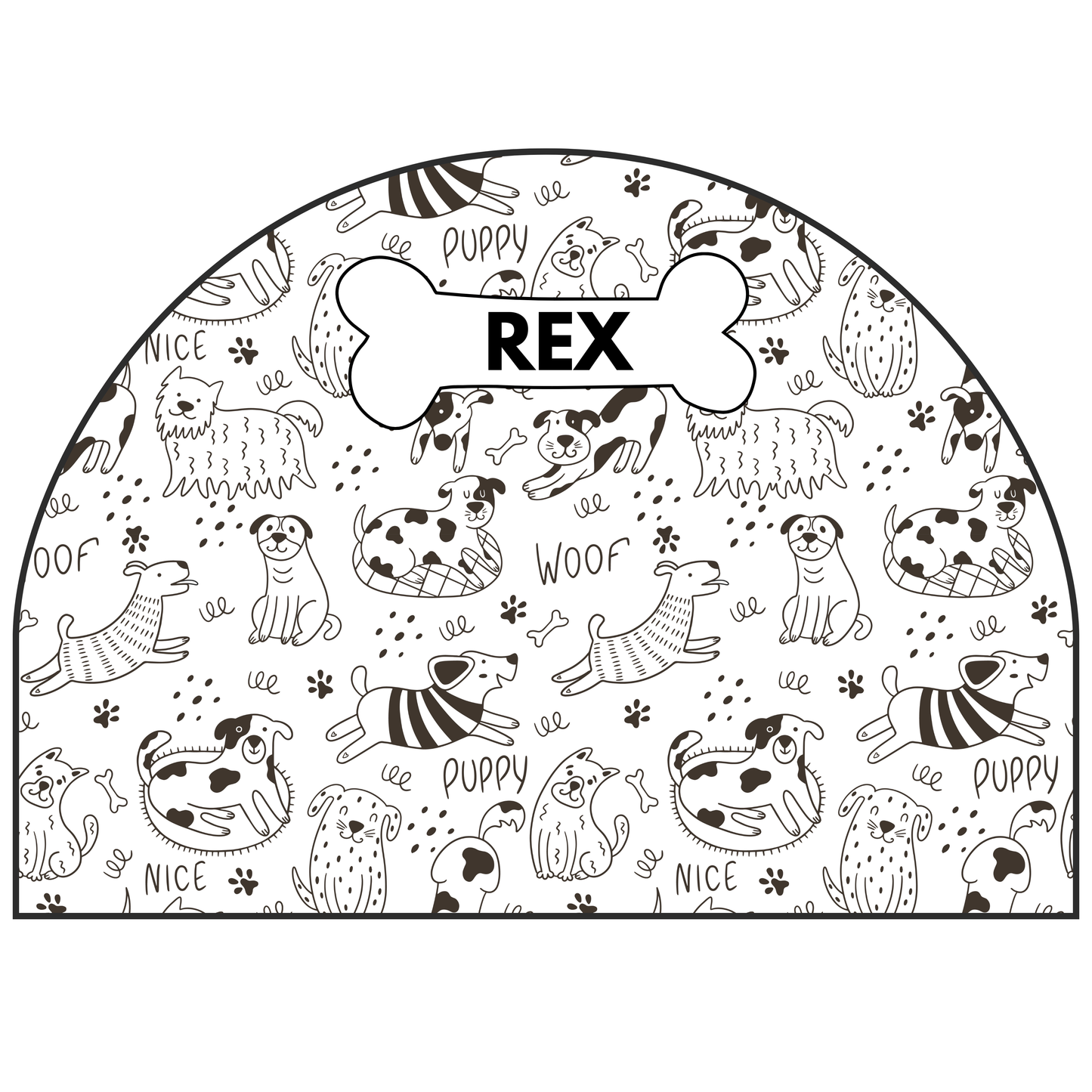 Protective Textile Wall Sticker – Arch – Happy Dogs