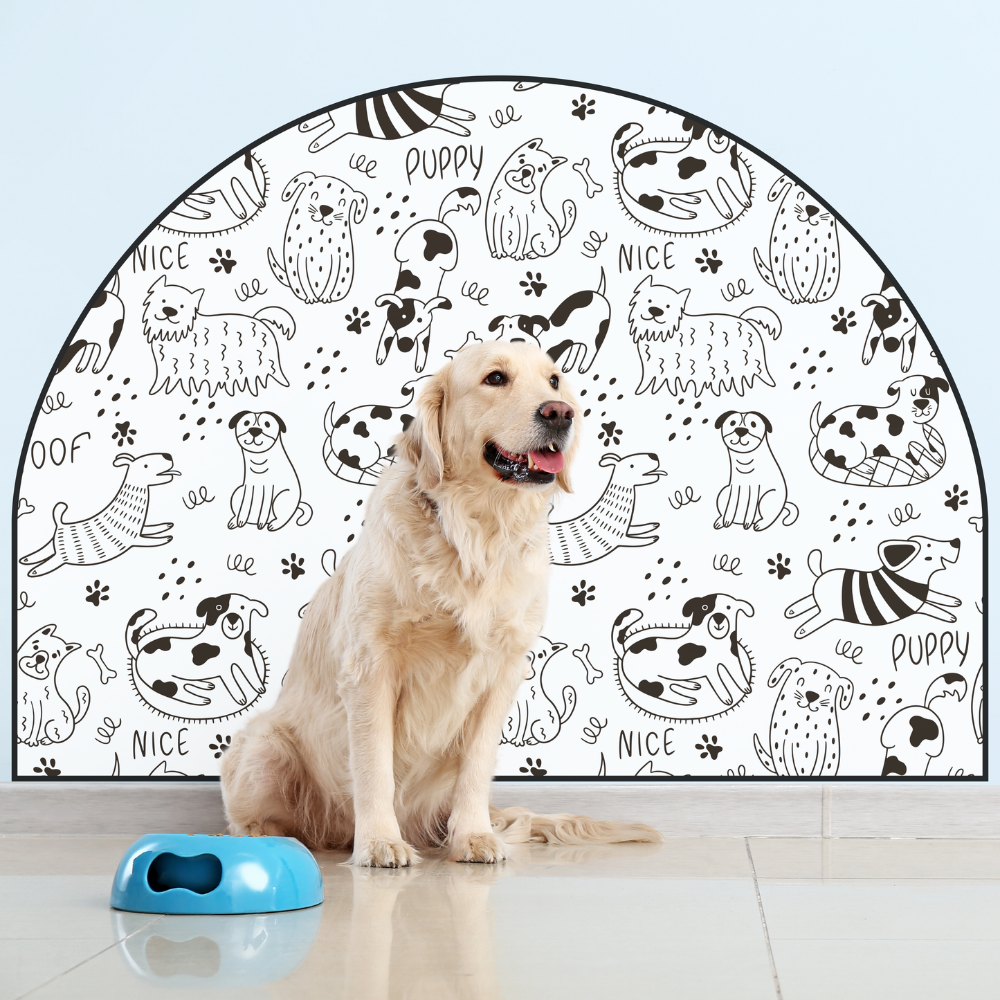 Protective Textile Wall Sticker – Arch – Happy Dogs