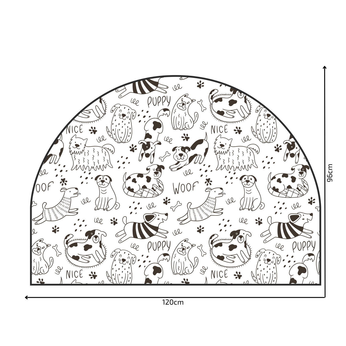 Protective Textile Wall Sticker – Arch – Happy Dogs