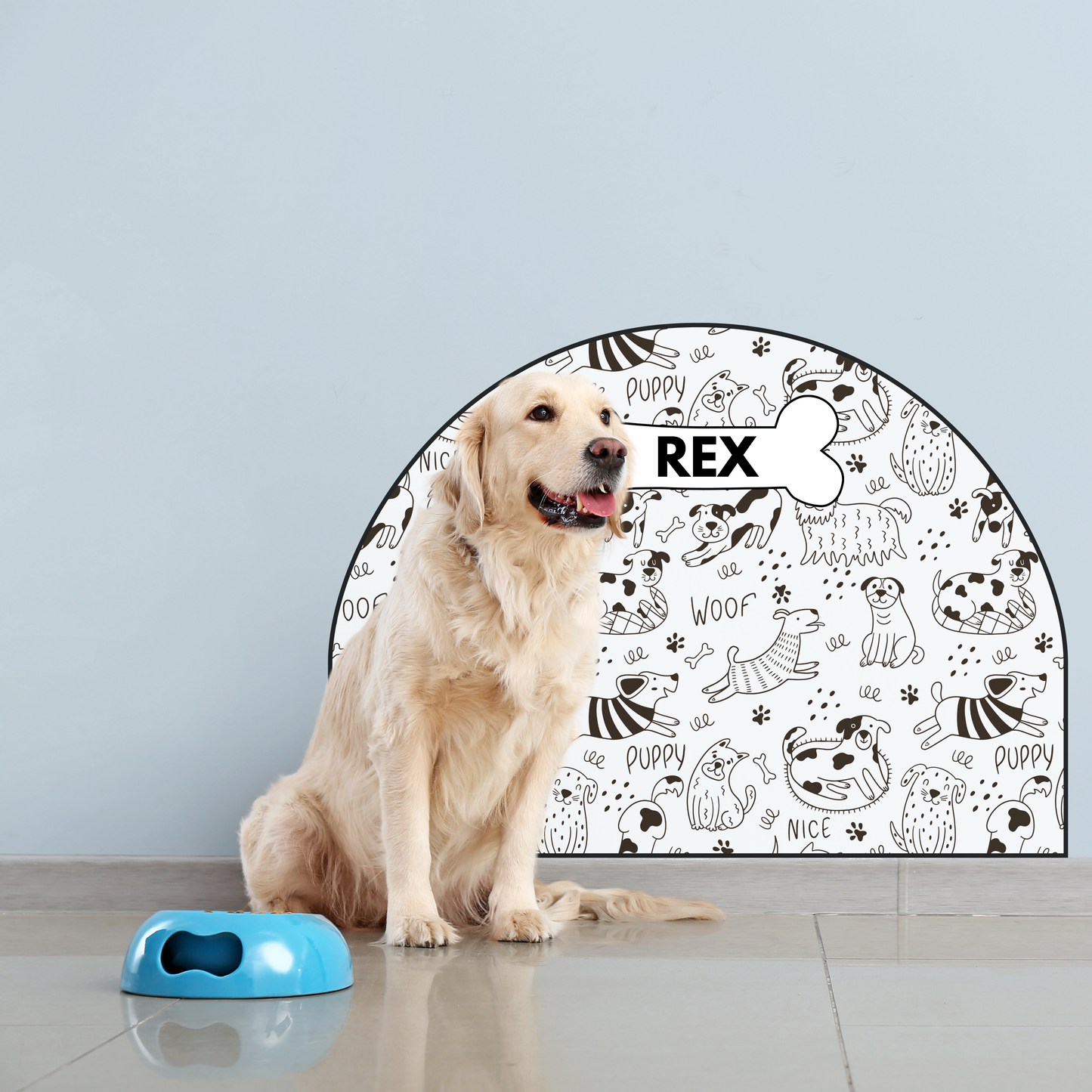 Protective Textile Wall Sticker – Arch – Happy Dogs