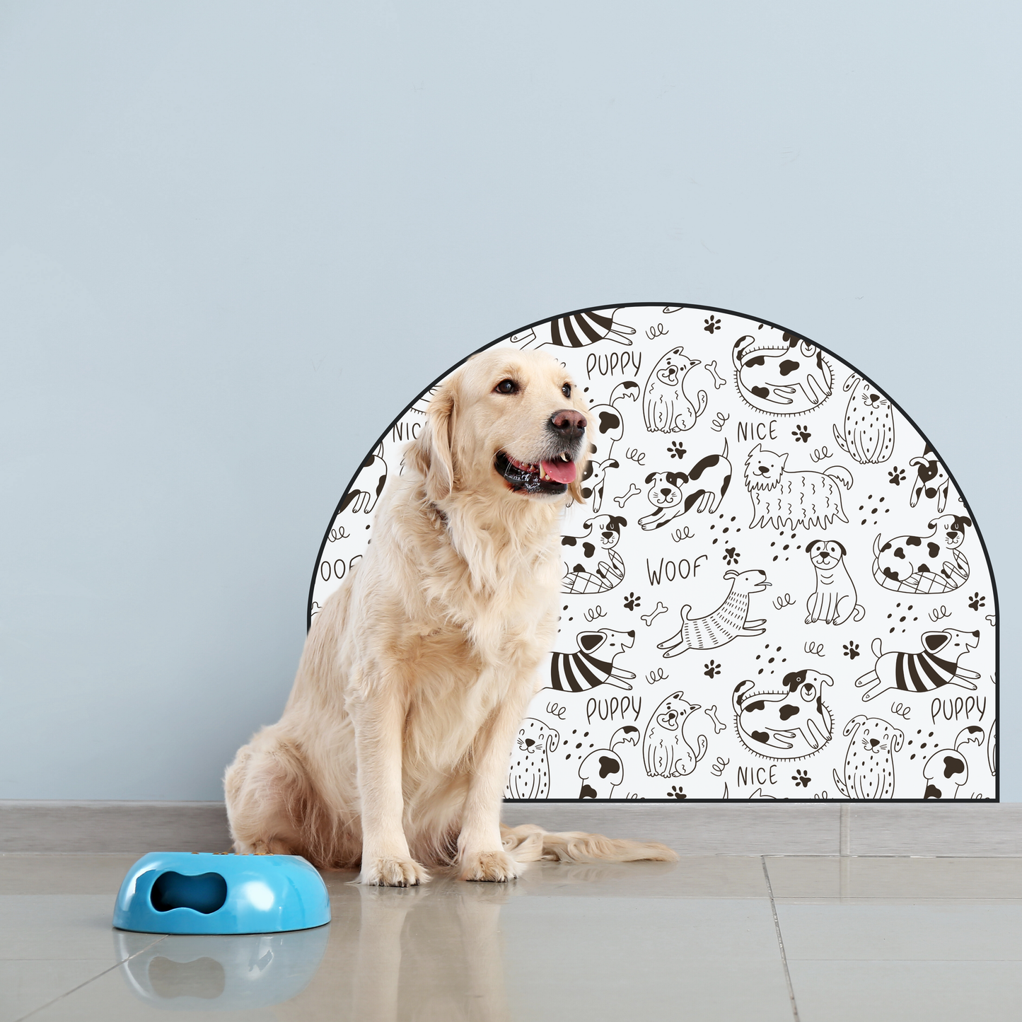 Protective Textile Wall Sticker – Arch – Happy Dogs