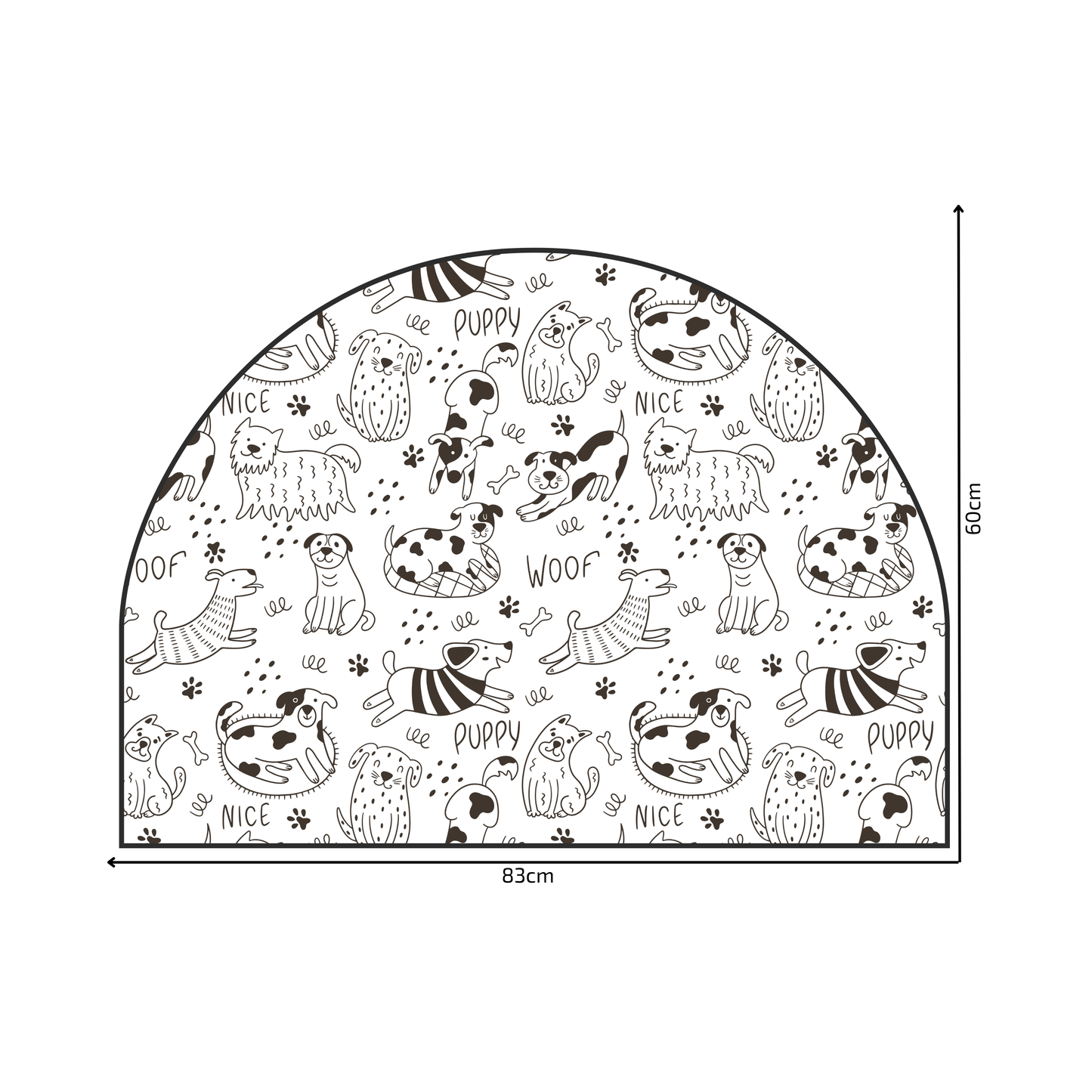 Protective Textile Wall Sticker – Arch – Happy Dogs