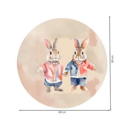 Round Wall Sticker – “Bunnies"