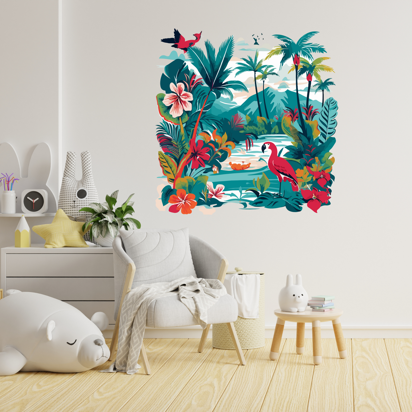 Round Wall Sticker – “Colorful Jungle"