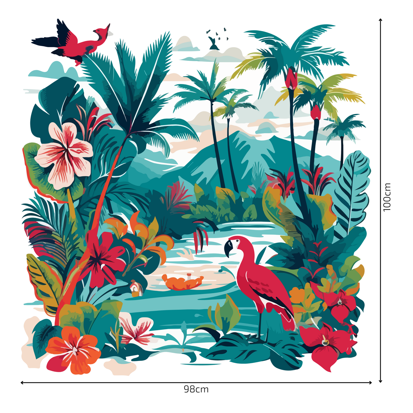 Round Wall Sticker – “Colorful Jungle"