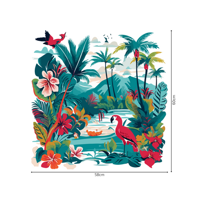 Round Wall Sticker – “Colorful Jungle"