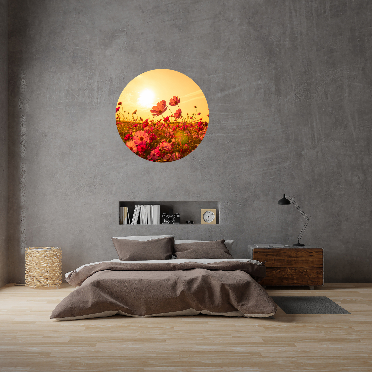 Round Wall Sticker – “Flowers"