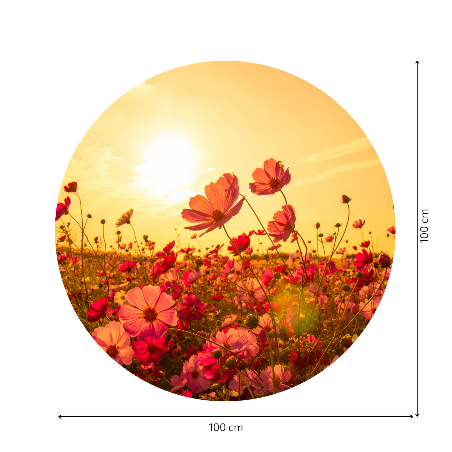 Round Wall Sticker – “Flowers"