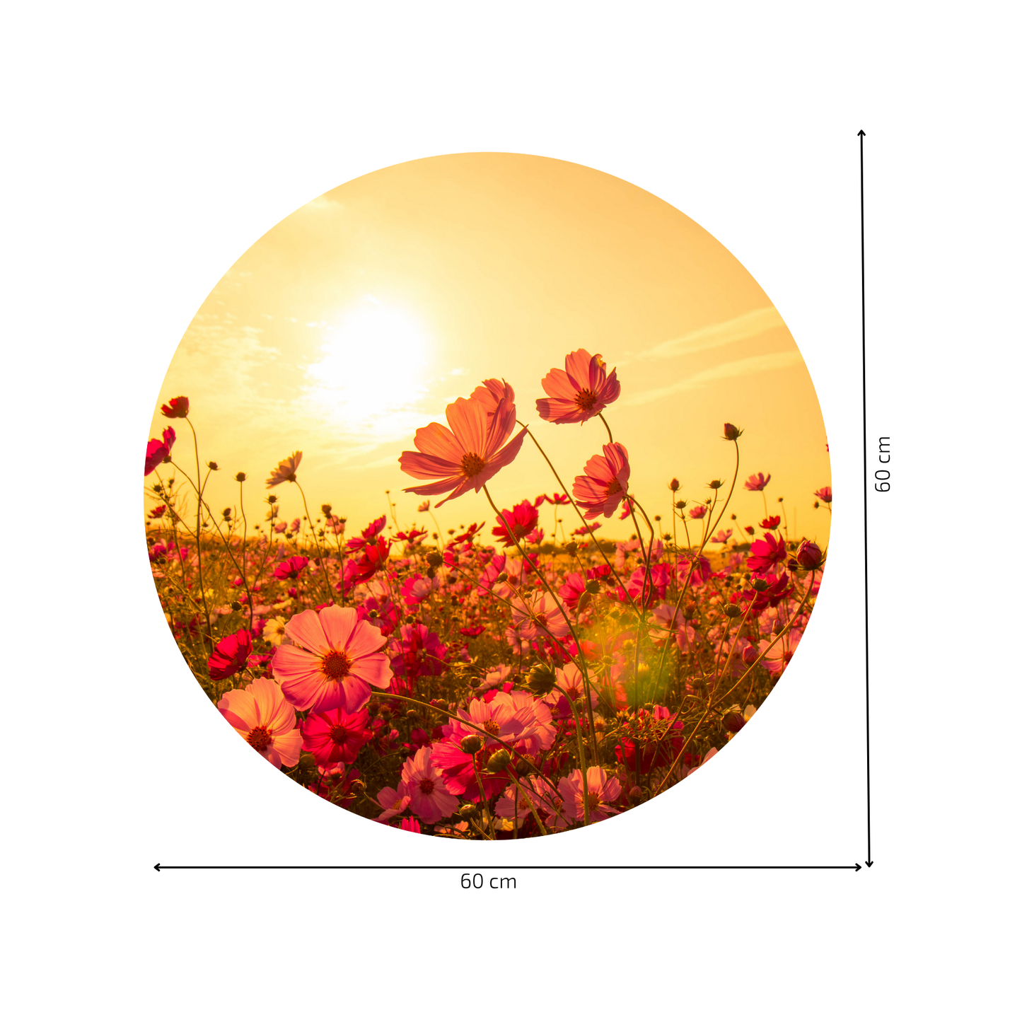 Round Wall Sticker – “Flowers"