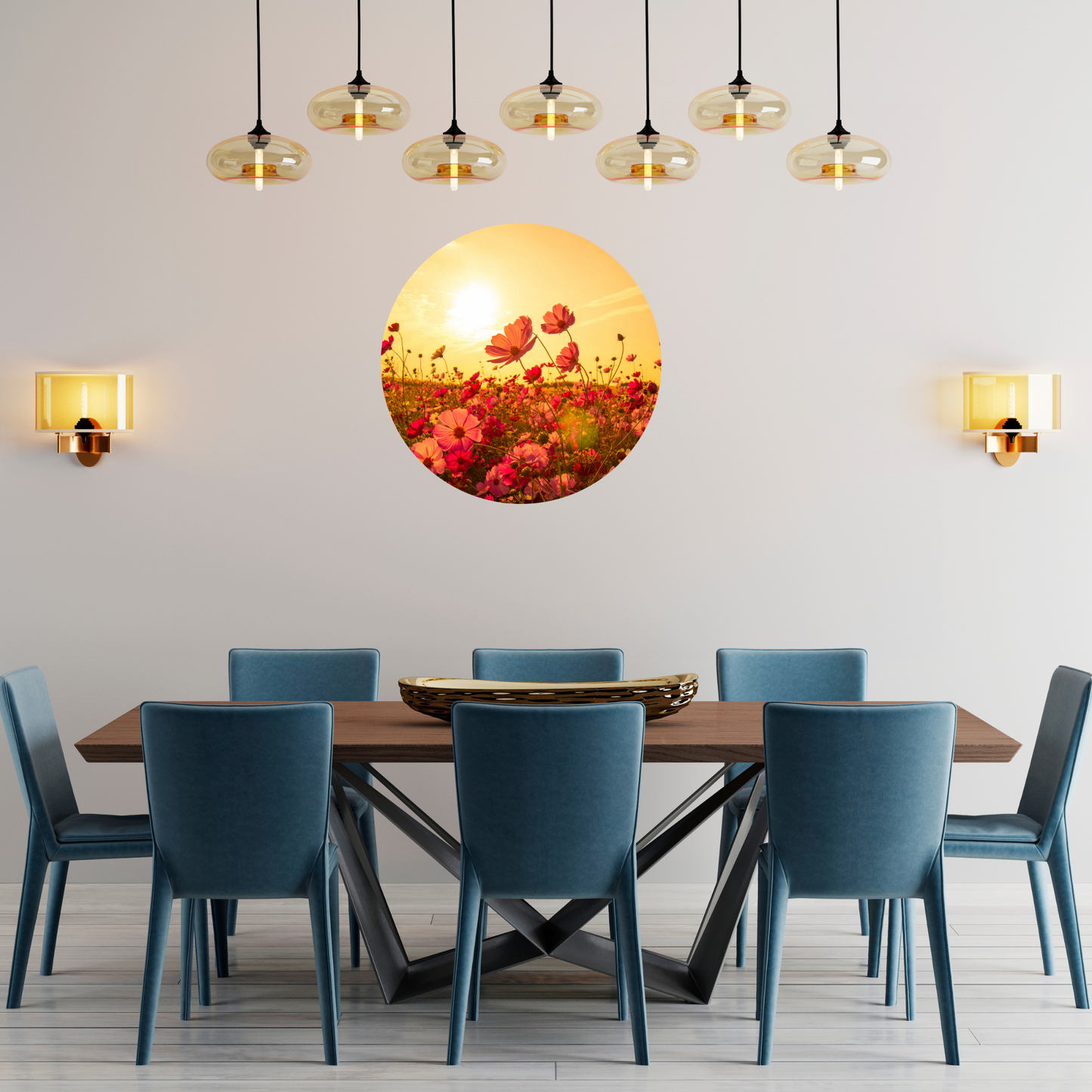Round Wall Sticker – “Flowers"