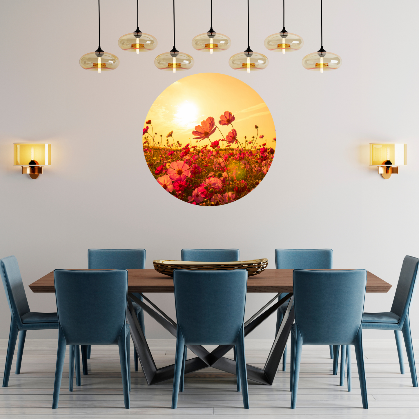 Round Wall Sticker – “Flowers"