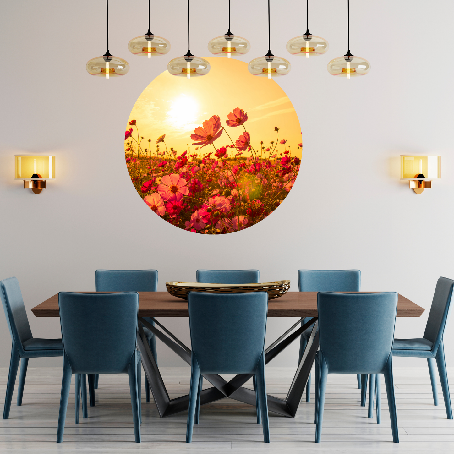 Round Wall Sticker – “Flowers"