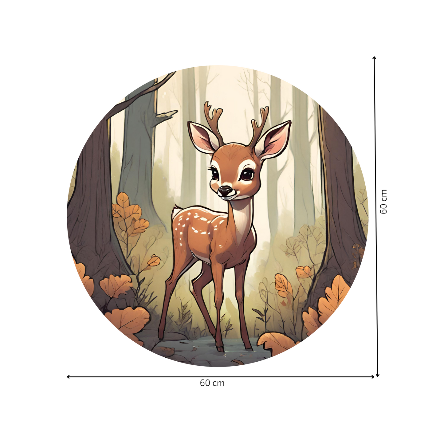 Round Wall Sticker – “Little Deer in the Forest"