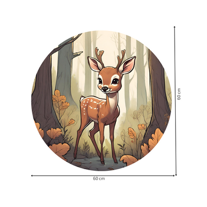 Round Wall Sticker – “Little Deer in the Forest"