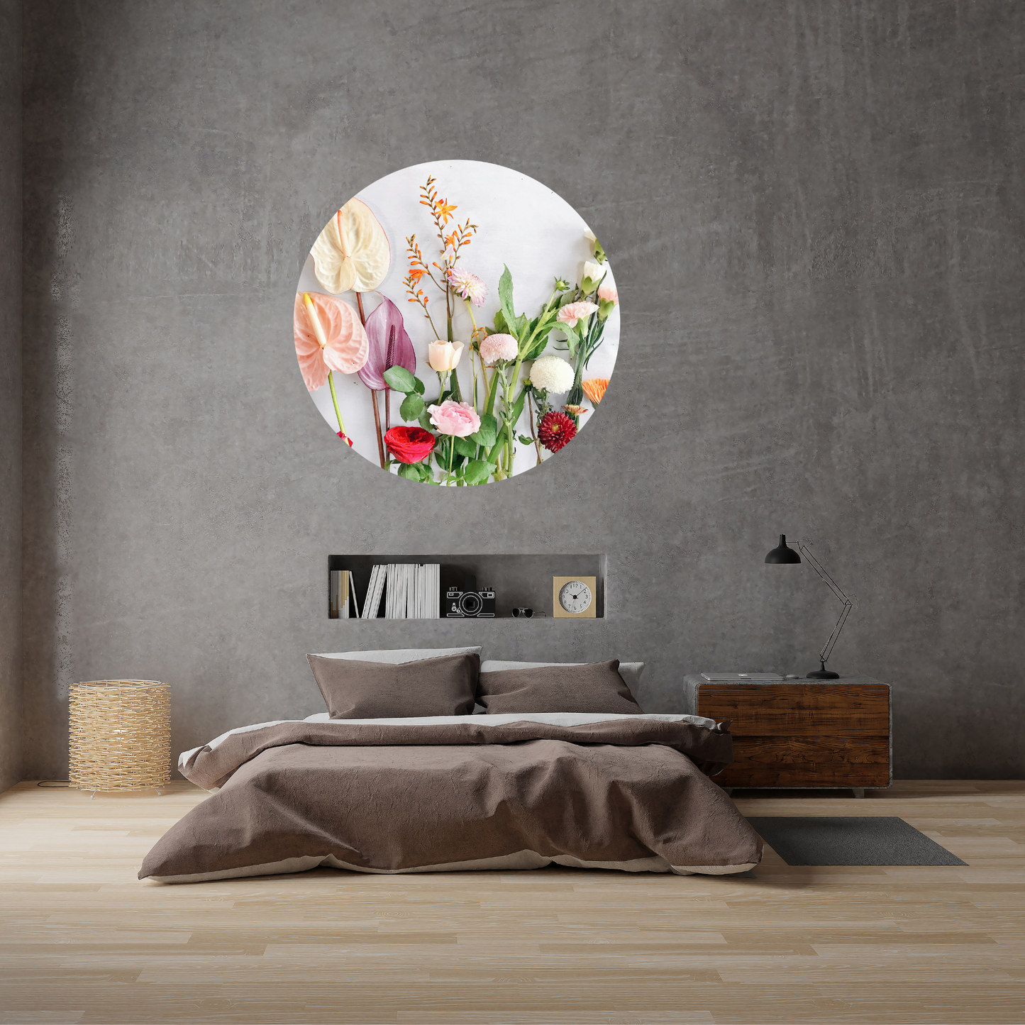 Round Wall Sticker – “Meadow Flowers"
