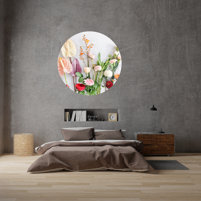 Round Wall Sticker – “Meadow Flowers"