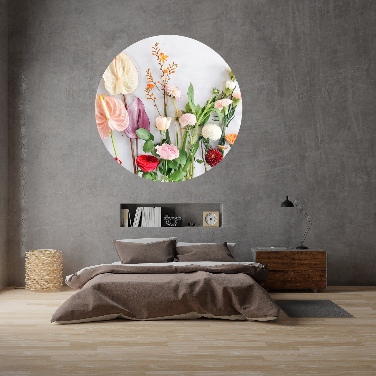 Round Wall Sticker – “Meadow Flowers"