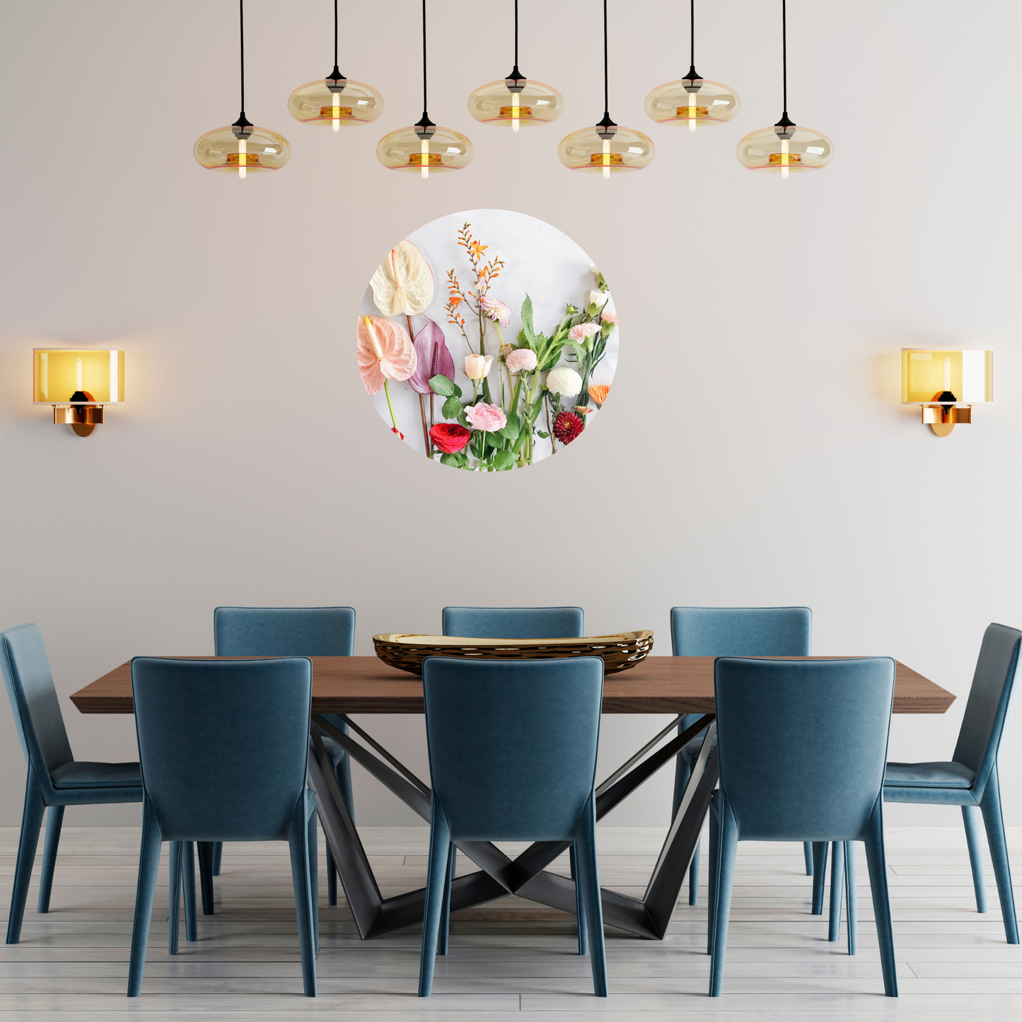 Round Wall Sticker – “Meadow Flowers"