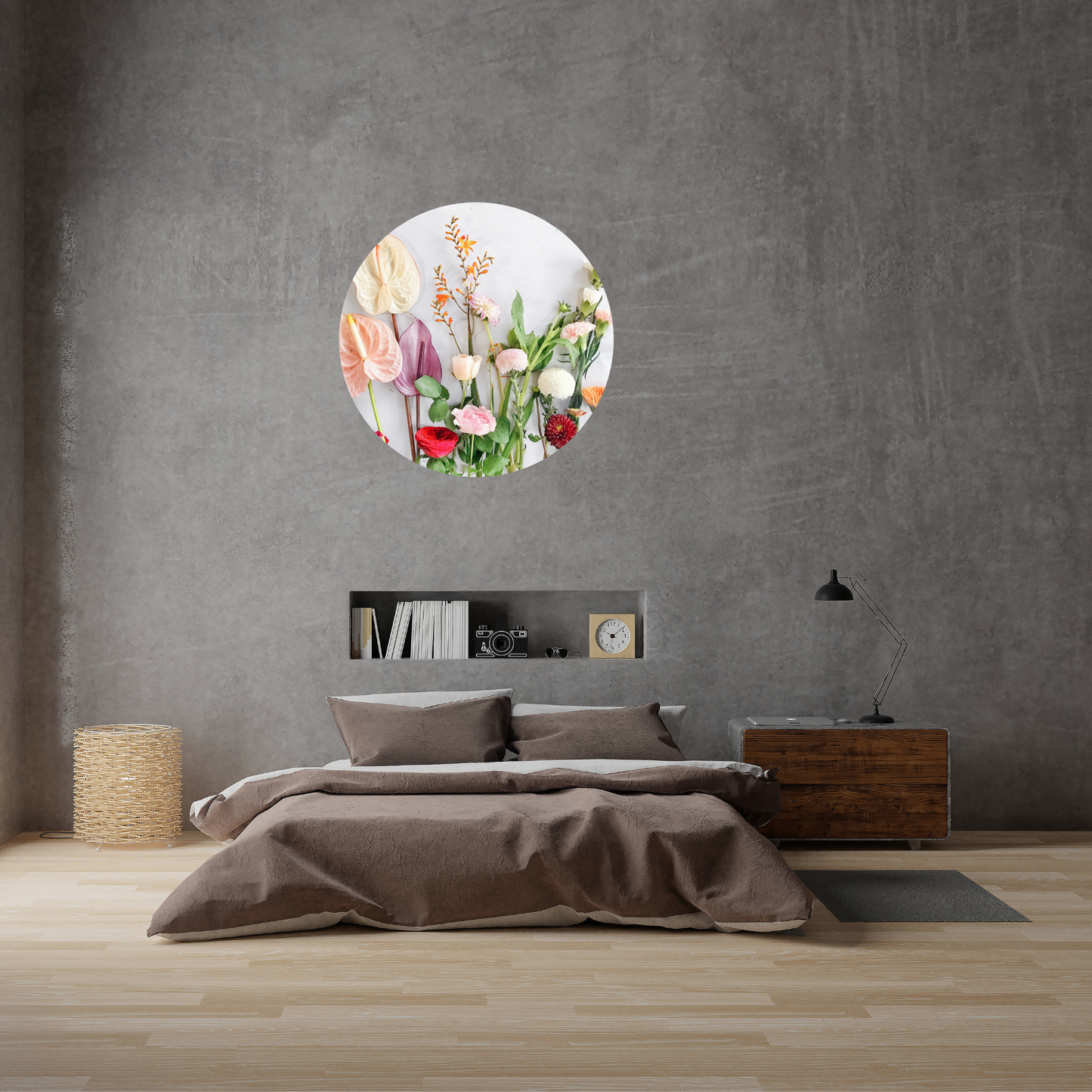 Round Wall Sticker – “Meadow Flowers"