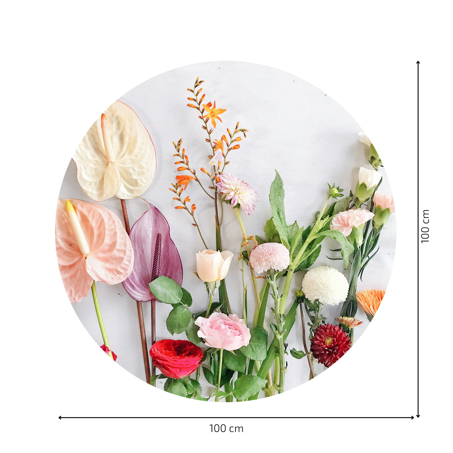 Round Wall Sticker – “Meadow Flowers"