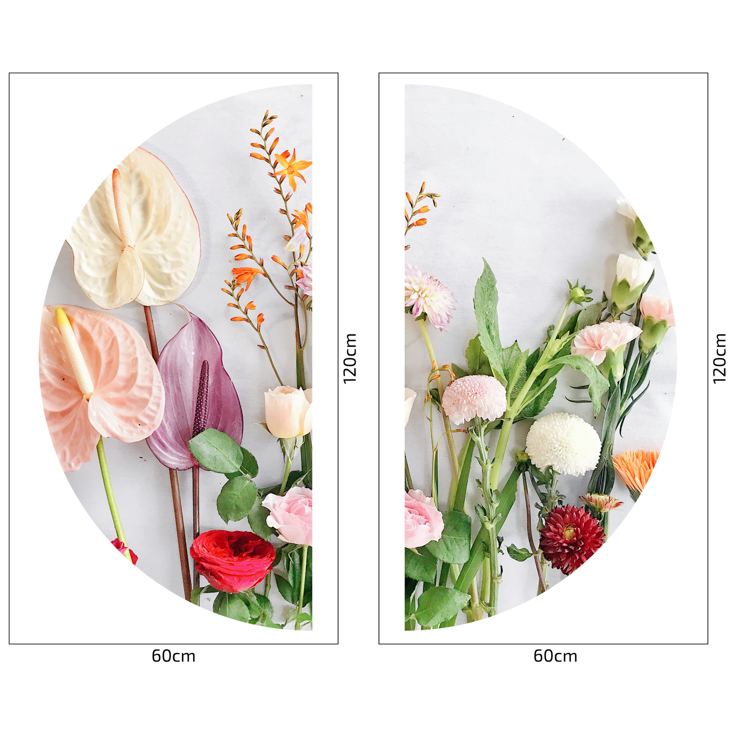Round Wall Sticker – “Meadow Flowers"