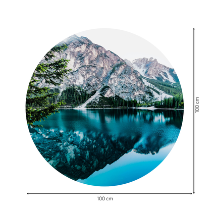 Round Wall Sticker – “Mountain Reflection"