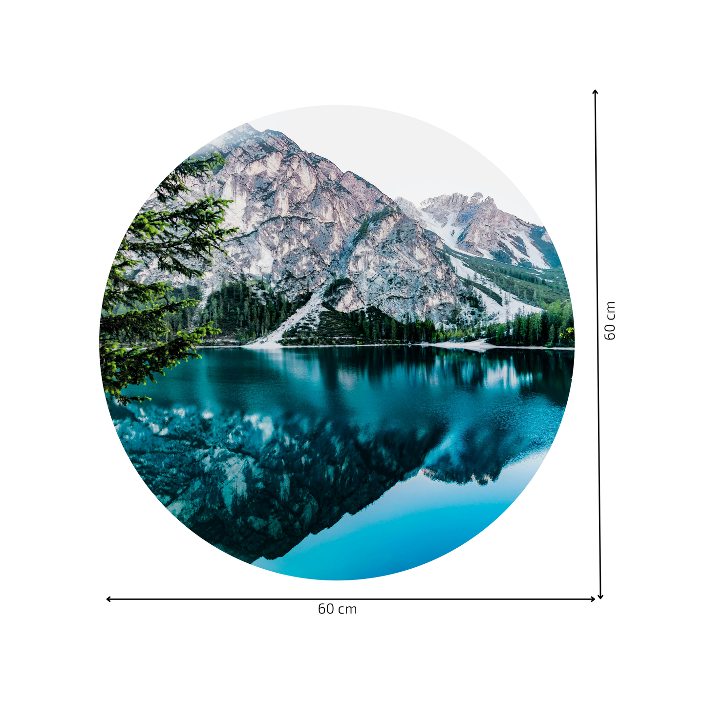 Round Wall Sticker – “Mountain Reflection"