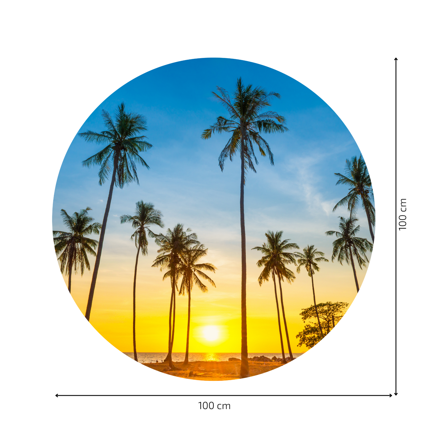 Round Wall Sticker – “Palm Trees"