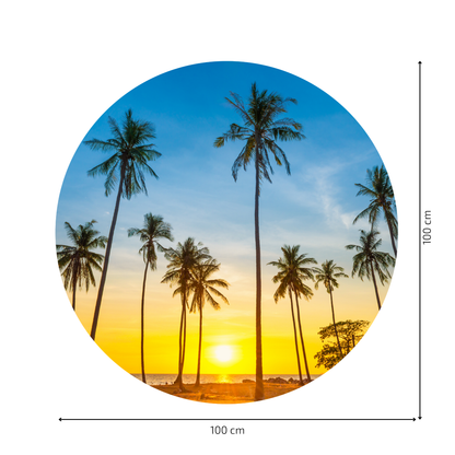 Round Wall Sticker – “Palm Trees"