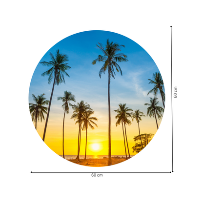 Round Wall Sticker – “Palm Trees"