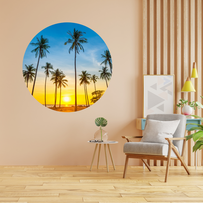 Round Wall Sticker – “Palm Trees"