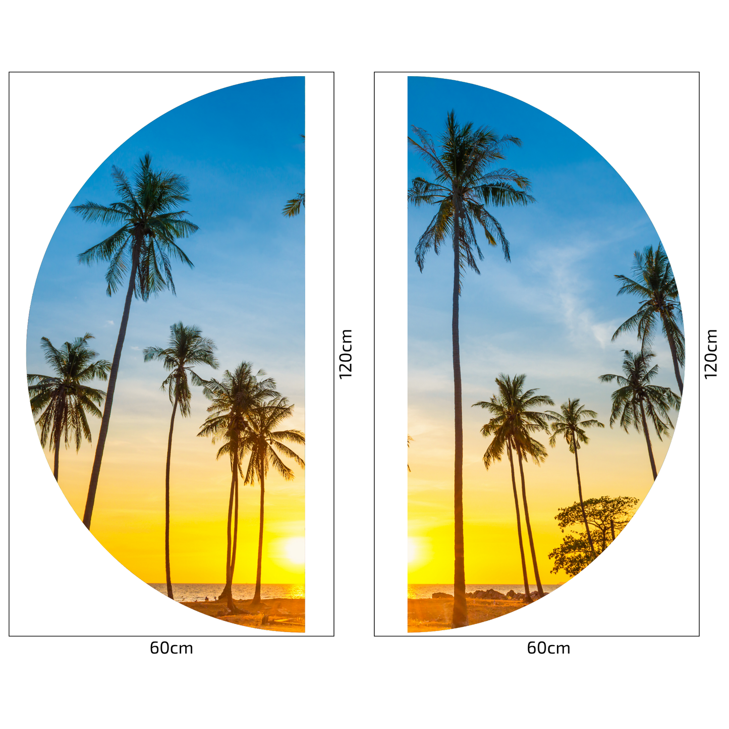 Round Wall Sticker – “Palm Trees"