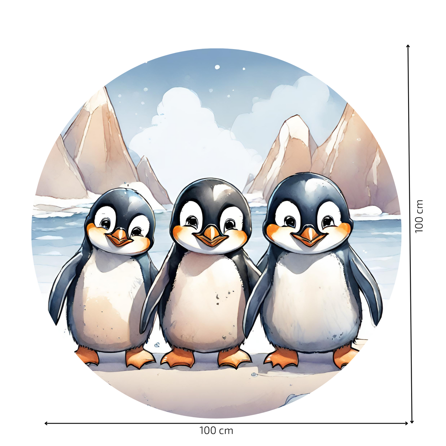 Round Wall Sticker – “Penguins"