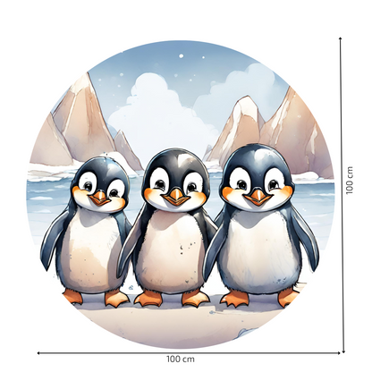 Round Wall Sticker – “Penguins"