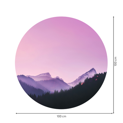 Round Wall Sticker – “Purple Mountains"