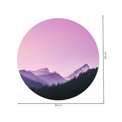 Round Wall Sticker – “Purple Mountains"
