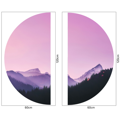 Round Wall Sticker – “Purple Mountains"
