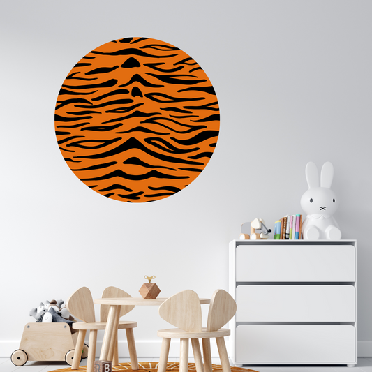 Round Wall Sticker – “Tiger Pattern"