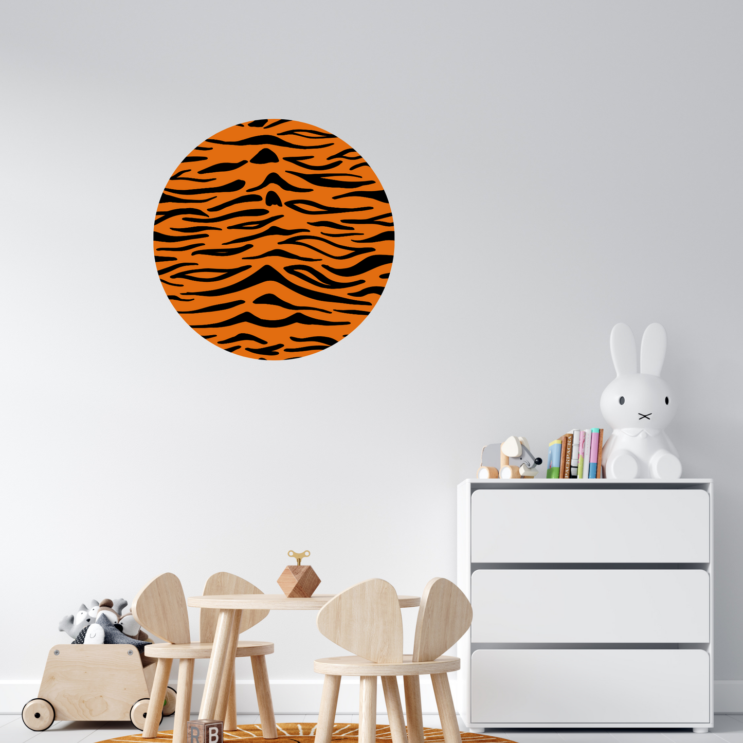 Round Wall Sticker – “Tiger Pattern"