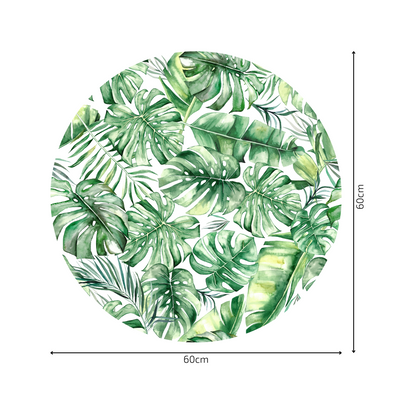 Round Wall Sticker – “Tropical Leaves"