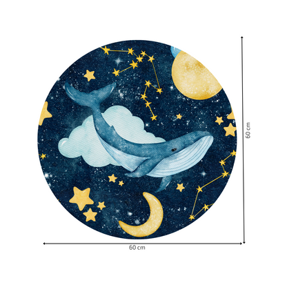 Round Wall Sticker – “Whale in the Starry Sky”